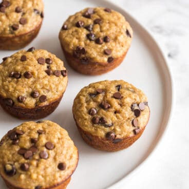 banana oatmeal muffins on white plate