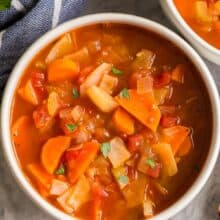 cabbage soup in bowl