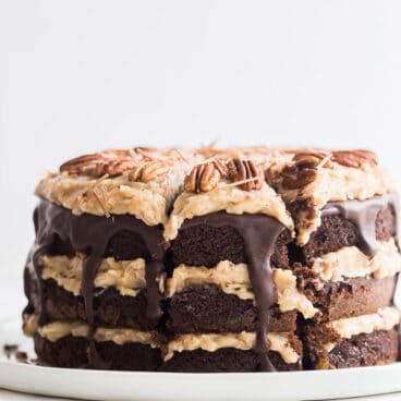 german chocolate cake with slice