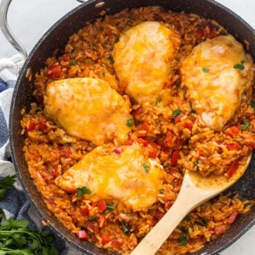 mango salsa chicken and rice overhead